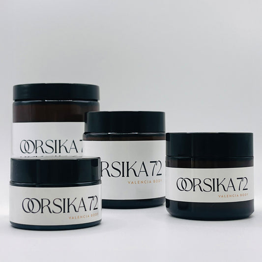 "Valencia organic body balm in a jar an orange-blossom scented moisturizer inspired by the Valencian orange groves and a desire for silky soft summer skin."