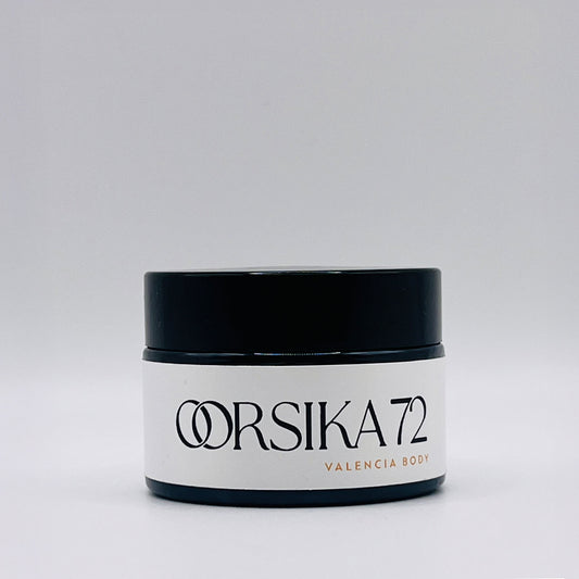 "Silk-textured Valencian body balm designed for deep hydration and soothing sunburnt or dry skin."
